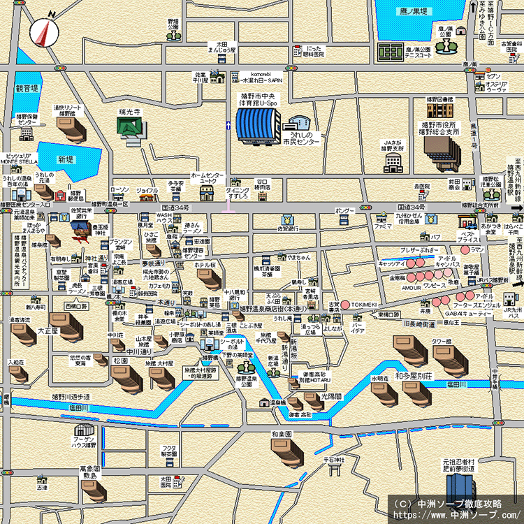 嬉野温泉ソープランドMAP